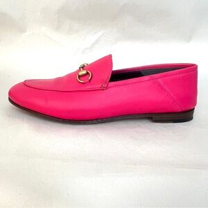 Gucci Brixton Pink Leather Loafers